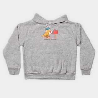 Cute Bird Postman Some Birdy Loves You Pun Kids Hoodie